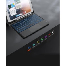 Slučaj s iPad 10.2 7/8/9 GEN Cheson YFX7-BK-DE-B QWERTZ osvijetljen