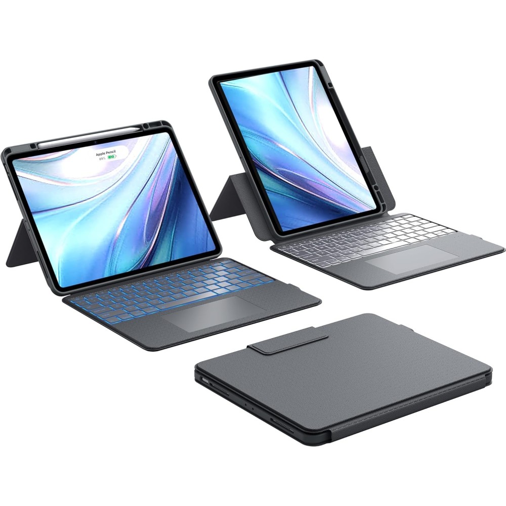 Etui az iPad Air 13 "/ Pro 12.9" CHESONA DD1209- GY- DE- B billentyűzetű és szürke touchpad