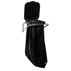 Suporte de parede pendurado para segregação de lixo preta - 120L sacos
