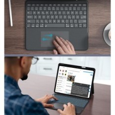 Tapaus iPad Air 13 "/ Pro 12,9" Cheson DD1209-GY-de-B näppäimistöllä ja harmaa kosketuslevyllä