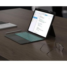 Tapaus iPad Air 13 "/ Pro 12,9" Cheson DD1209-GY-de-B näppäimistöllä ja harmaa kosketuslevyllä