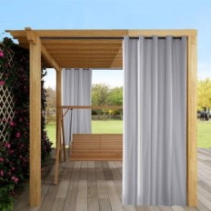 Gebrauchte Terrasse Vorhänge Wasserdichte Eleoption 4 PCs. 137x213cm grau
