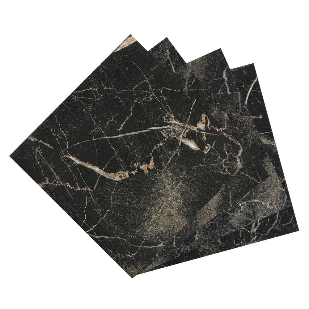 Πλακάκια βινυλίου PVC 30x30 cm Yullpaper 24 τεμ. Μαύρος και χρυσός