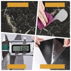 Πλακάκια βινυλίου PVC 30x30 cm Yullpaper 24 τεμ. Μαύρος και χρυσός