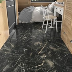 Vinilo plytelės PVC 30x30 cm Yulpappaper 24 vnt. Juoda ir auksas