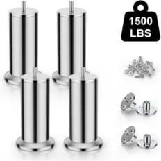 Gambe mobili in acciaio inox Usato / incomplete 304 24 cm M8 divano coltelli 4 pezzi.