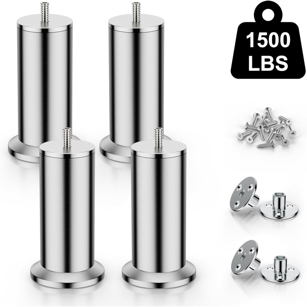 Jambes de meubles en acier inoxydable d'occasion / incomplètes de 304 couteaux de canapé M8 de 24 cm 4 pcs.