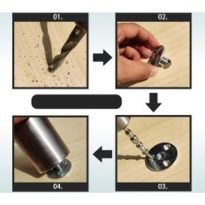 Gambe mobili in acciaio inox Usato / incomplete 304 24 cm M8 divano coltelli 4 pezzi.