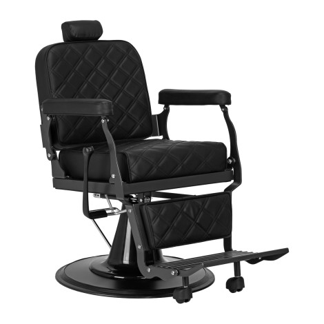 Cadeira de barbeiro Carlos Extra Preta — vista lateral