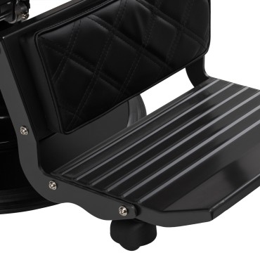 Barber tuoli Carlos extra musta — lähikuva istuimesta