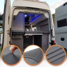 Sheet med elastiskt band för VW Grand California 600 grå uppsättning av 3 st.