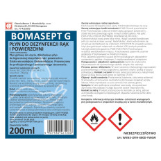 Solution désinfectante et antiseptique pour la peau des mains BOMASEPT G 200ml