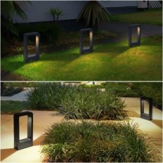 Lámpara de jardín LED Post 30 cm Shuniń 7W 3000K IP65 Caminos de iluminación