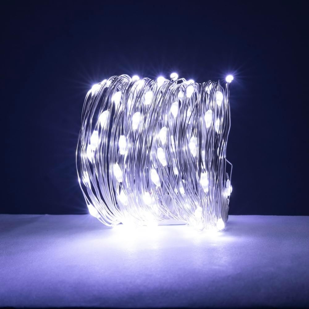 Lumières décoratives endommagées LED ZeluxDot 200m 2000 blanc blanc argent