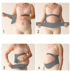 Pregnancy belt Momcose Pancera CozySupport XL on the stomach and back gray