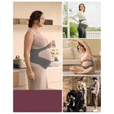 Cintura di gravidanza Momcose Pancara Cozysupport XL sullo stomaco e sul retro grigio