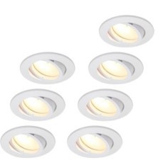 Onvolledige set van 7 Meshes LED HCFEI 5W 230V Wit 3000K 68mm 885062