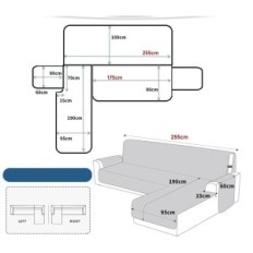 Κάλυψη για γωνία L 255cm Ystyle αδιάβροχο σκούρο γκρι
