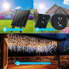 Rideau de lumière LED GCMacau d'occasion 15 + 5M 506666 USB avec télécommande blanche