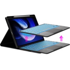 Lietota Keyboard Case par Xiaomi Pak 6/6 Pro 11 "2023 Roofei Qwertz ar skārienpaliktnis LED