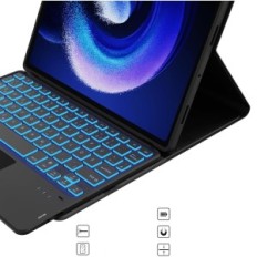 Lietota Keyboard Case par Xiaomi Pak 6/6 Pro 11 "2023 Roofei Qwertz ar skārienpaliktnis LED