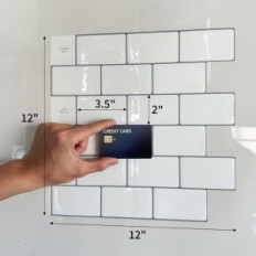 Stickers Keukentegels 10 stuks. Art3D 30x30 cm Subway Warm White Gray Fuga