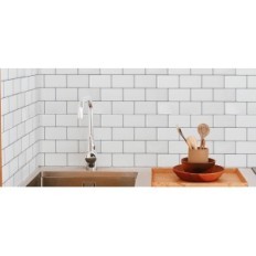 Nálepky kuchynské dlaždice 10 ks. Art3D 30x30 cm Subway Warm White Grey Fuga