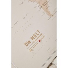 Mappa del mondo su tela con un array di sughero per il bordo di 60x40cm