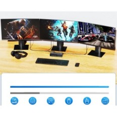 KVM stikalo 3 monitorji 4 računalnike, 2xDP 1.4 + HDMI 8K @ 60Hz, USB 3.0