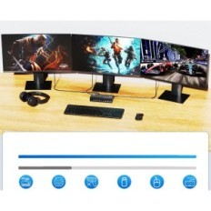 KVM Switch 3 Monitors 4 Datamaskiner, 2xdp 1.4 + HDMI 8K @ 60Hz, USB 3.0