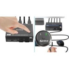 Ofullständig KVM-omkopplare 2PC 2 dp + HDMI-skärmar 4K60Hz Newan KVM202DH USB-tangentbord / mus