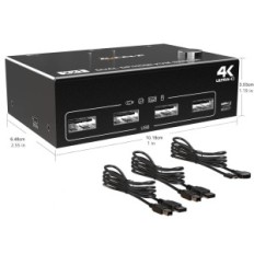 Ελλιπής διακόπτης KVM 2pc 2 DP + HDMI Οθόνες 4K60Hz Newan KVM202DH USB πληκτρολόγιο / ποντίκι USB