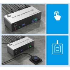 Kasutatud KVM-lüliti 3 monitorid 2 DP 1,4 8K @ 60Hz USB 3.0 koos audio ja mikrofoniga