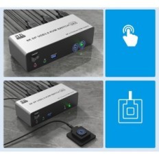 Kasutatud KVM-lüliti 3 monitorid 2 DP 1,4 8K @ 60Hz USB 3.0 koos audio ja mikrofoniga