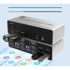 Switch KVM utilizzato 3 monitor 2 DP 1.4 8K @ 60Hz USB 3.0 con audio e microfono