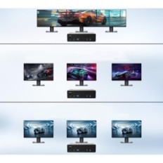 Rabljen KVM stikalo 3 monitorji 2 DP 1.4 8k @ 60Hz USB 3.0 z avdio in mikrofonom