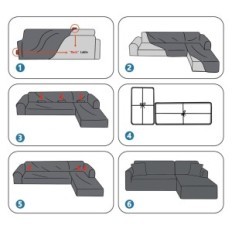 Cobertura de tapete. YStyle L. Forma. Gray Elastic Universal 3 + 3