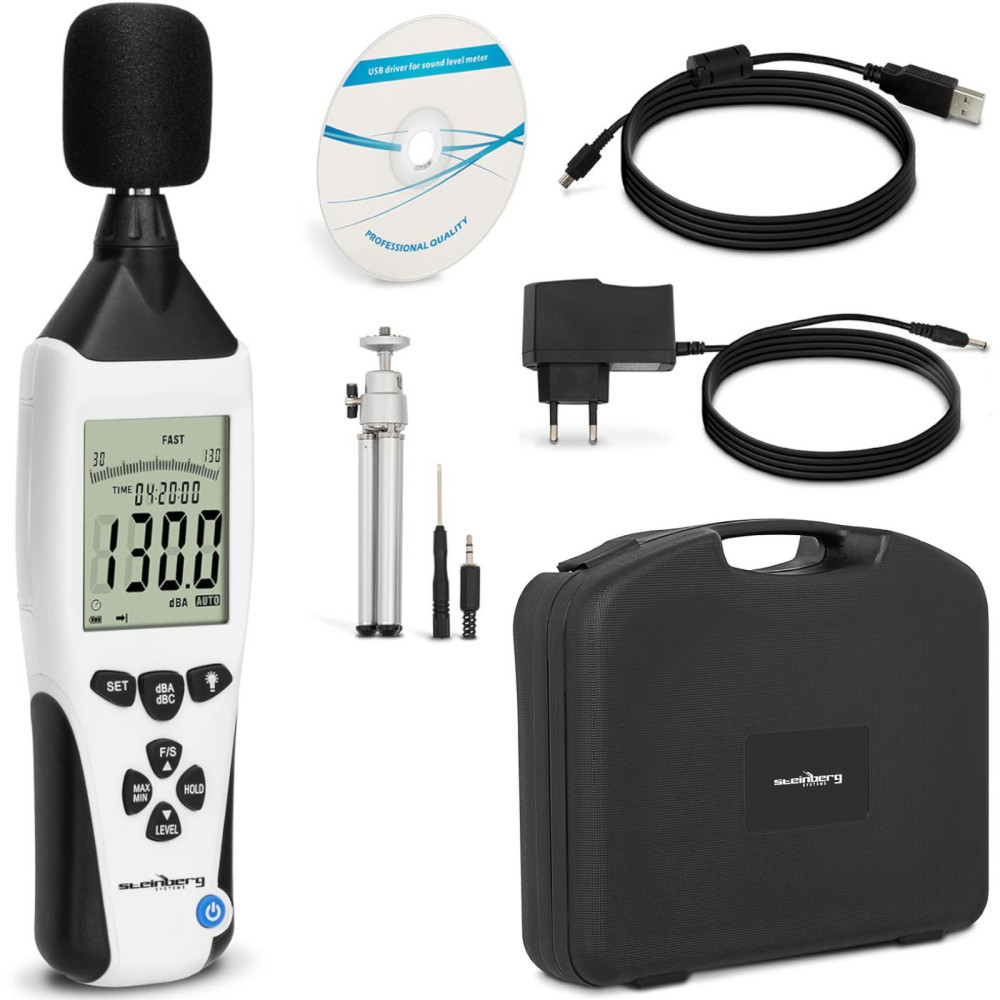 Medidor de som digital. Decicômetro 30-130 dB