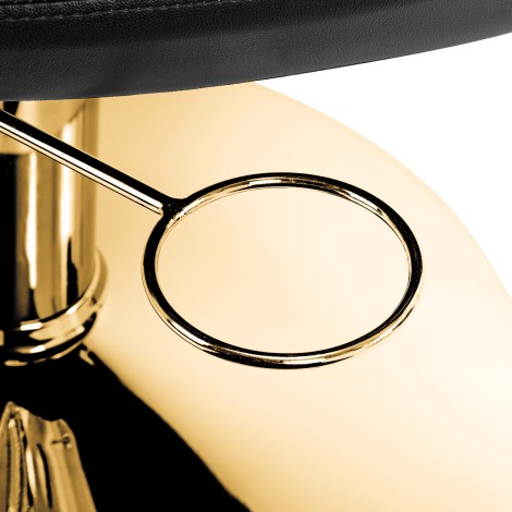 Κάθισμα κομμωτηρίου Gabbiano Parma Gold Μαύρο — κοντινή βάση