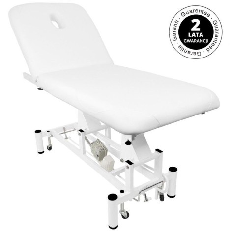 Camilla eléctrica para masaje AZZURRO 684 1 motor blanca — vista lateral