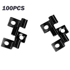 Terrace Clips de montage Twsoul WPC 6.5mm Noir Acier inoxydable, 100 pcs