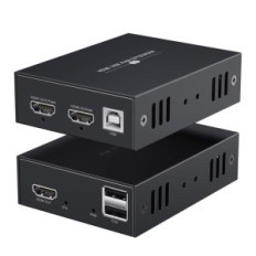 NIEKOMPLETNY Przedłużacz HDMI PWAYTEK KVM Ethernet 45m Cat5e/6 POWYSTAWOWY