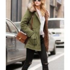 Winter Jacket Women's Park with Artificial Fur Beyove Size S