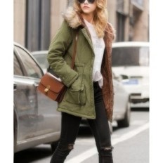 Winter Jacket Women's Park with Artificial Fur Beyove Size S