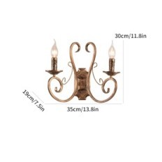 Wandkandelaars Retro Metalen Vintage Ganeeed HD092-2 E14 Brown