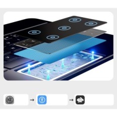 Bojāts Ninmin Case iPad Pro 11 "M4 ar Azerta apgaismojumu, melnu