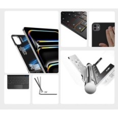 Κατεστραμμένη περίπτωση Ninmin για iPad Pro 11 "M4 με οπίσθιο φωτισμό Azerta, μαύρο