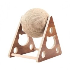 Mesa de madeira de arranhões de gato com uma bola considerável 17x18x19 cm sólido