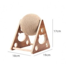 Kass kriimustuste puidust laud koos suure palli 17x18x19 cm tahke