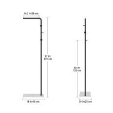 Loftplus stoje vješalica 170 cm crni metal s 3 kuke izložbom